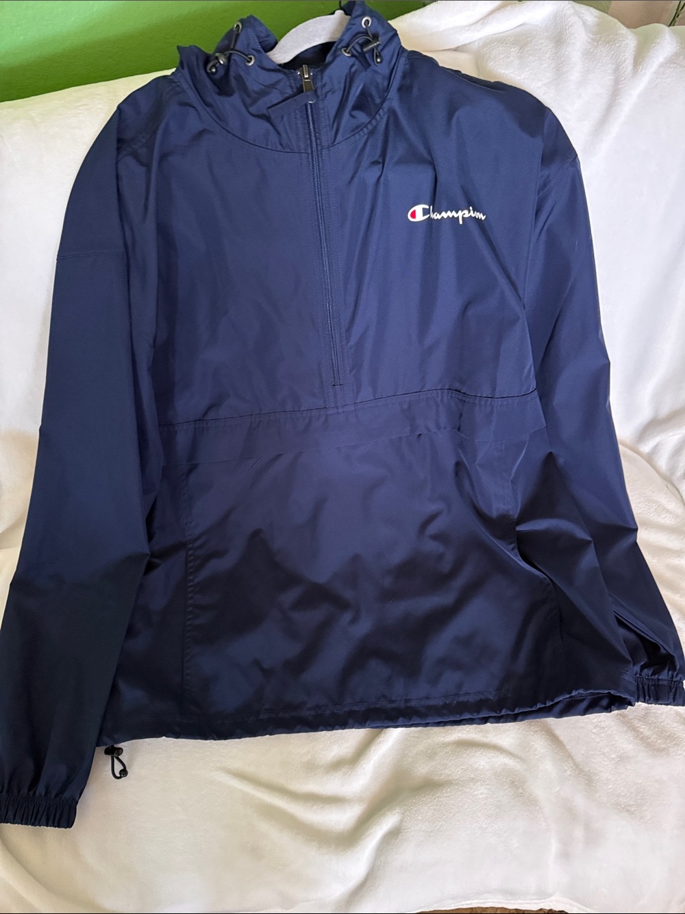 Champion Navy Hooded Pullover Athletic Jacket